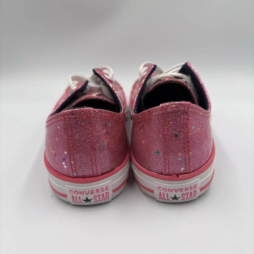 Converse Size 6 All Star Pink Glitter Star Confetti Junior Shoes 665108C